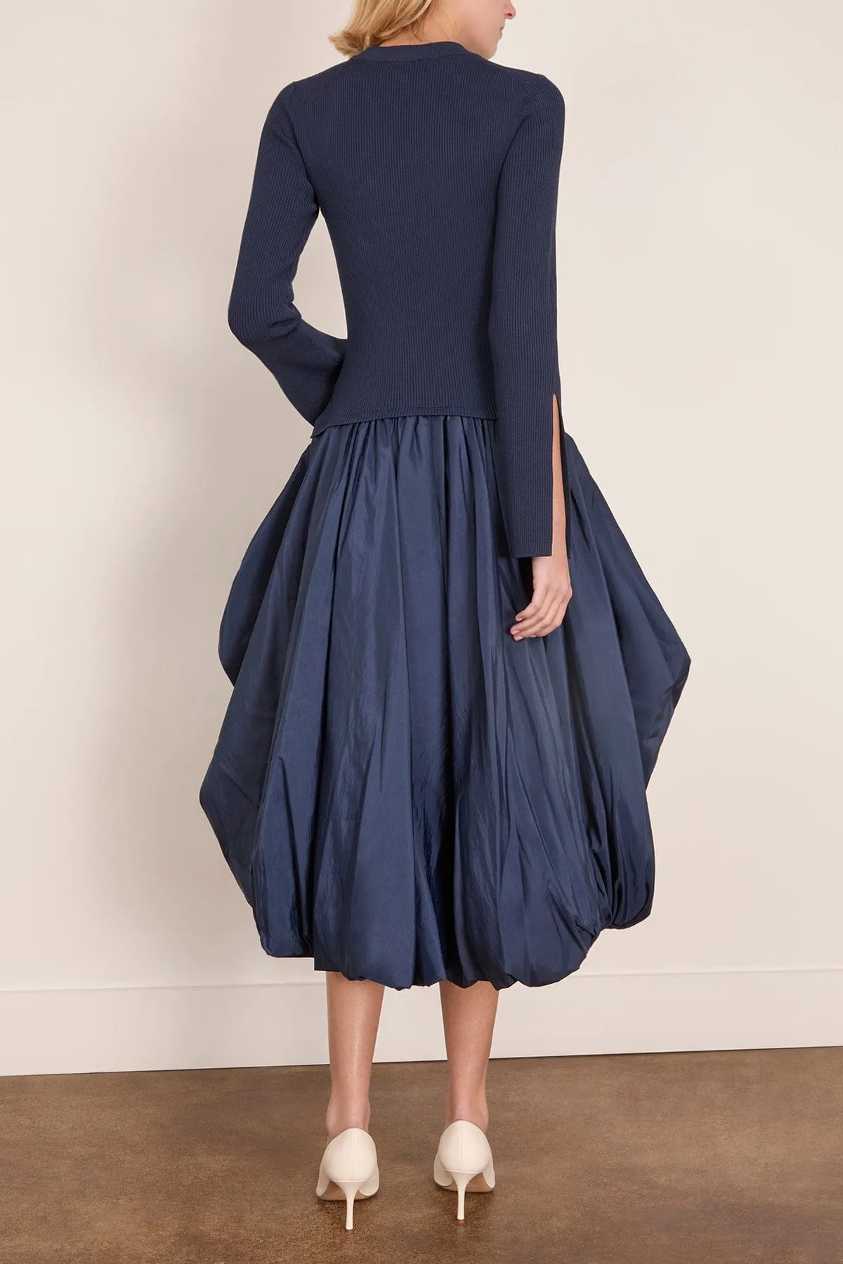 Kenlie Long Sleeve Mock Neck Midi Dress in Midnight sold by Hampden Clothing product image thumbnail 4