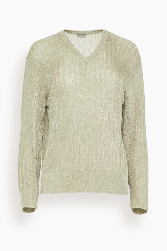 Bray V-Neck Top in Champagne made by Rachel Comey