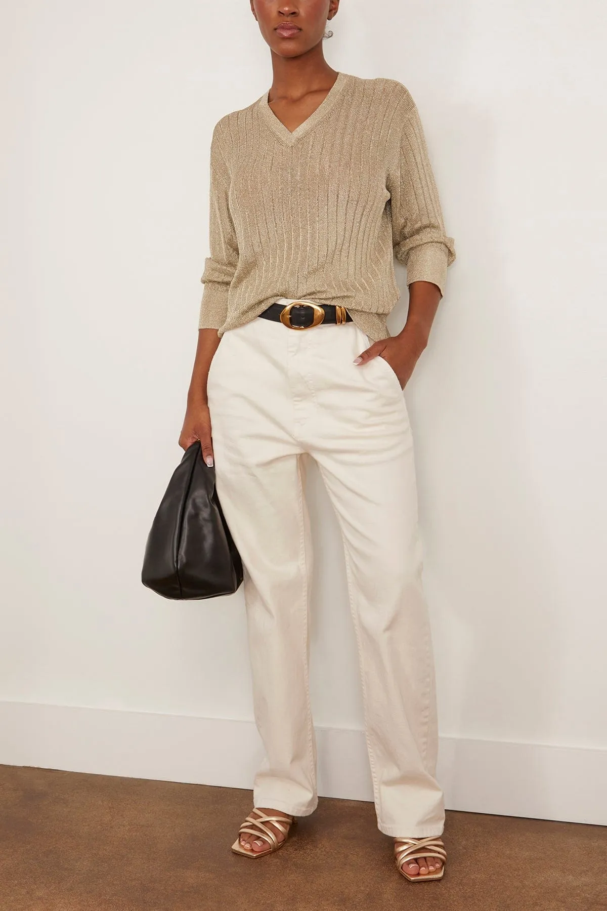 Bray V-Neck Top in Champagne sold by Hampden Clothing product image thumbnail 2