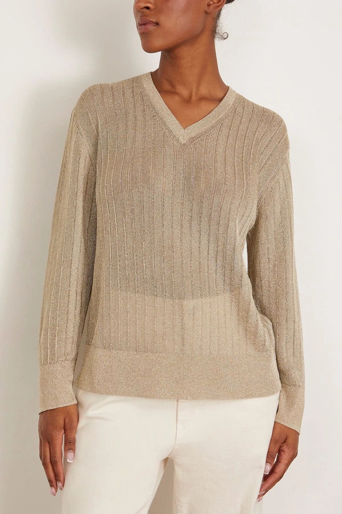 Bray V-Neck Top in Champagne sold by Hampden Clothing product image thumbnail 3