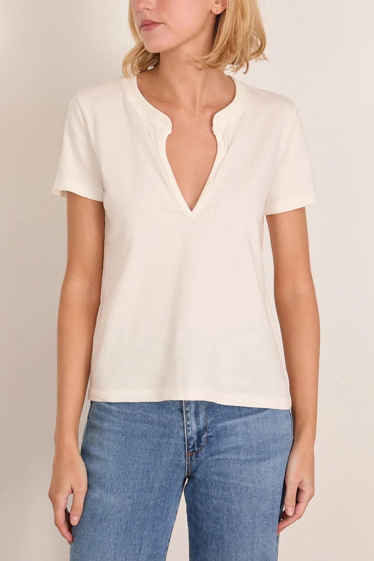 Classic Henley Tee in Ivory sold by Hampden Clothing product image thumbnail 3