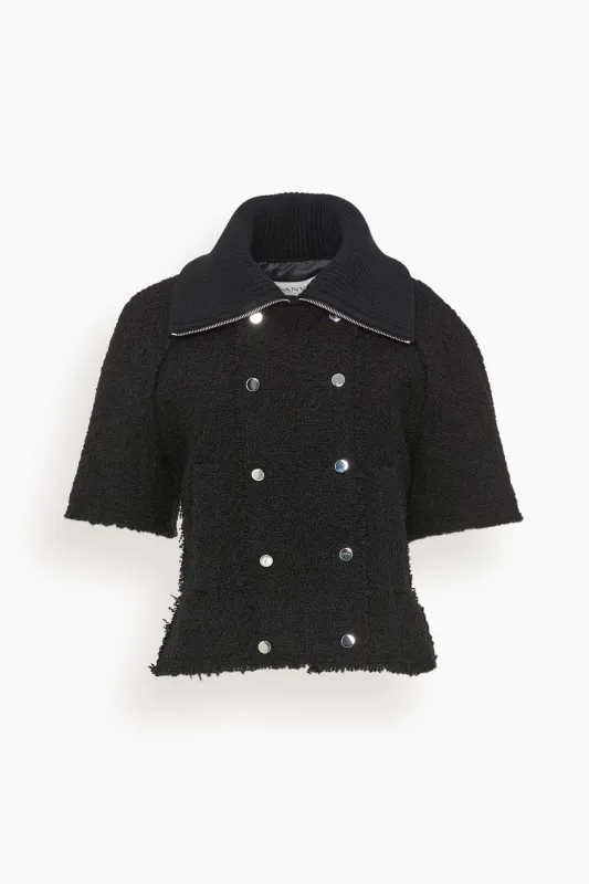 Short Sleeve Jacket in Black made by Lanvin