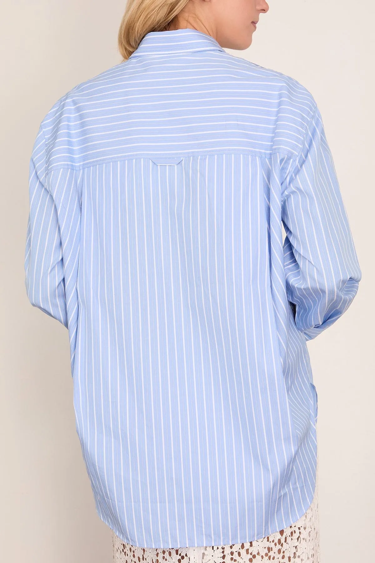 Tunic Shirt in Sky Blue Stripe sold by Hampden Clothing product image thumbnail 4