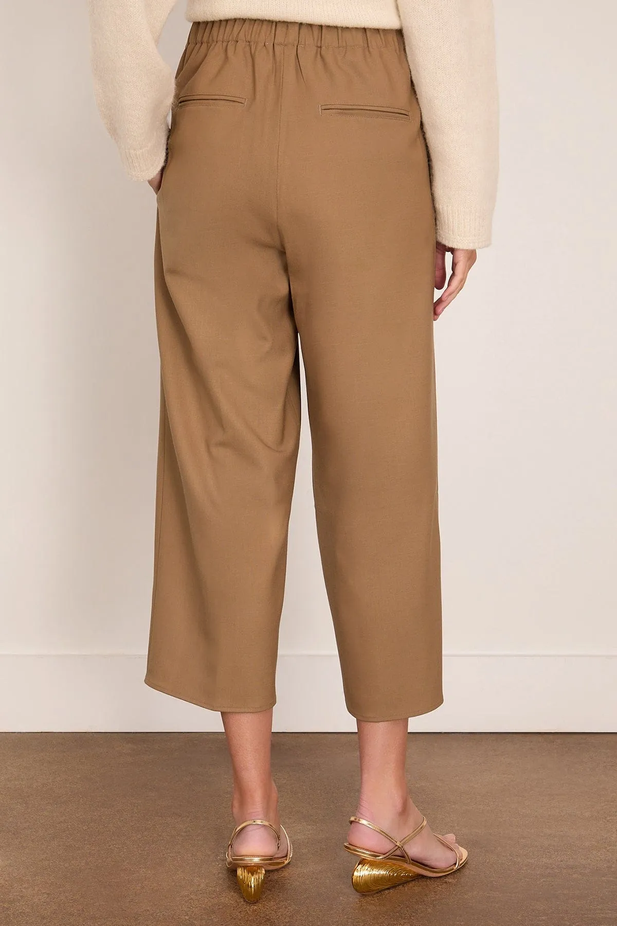 Pull On Wide Leg Crop Pant in Caramel sold by Hampden Clothing product image thumbnail 4