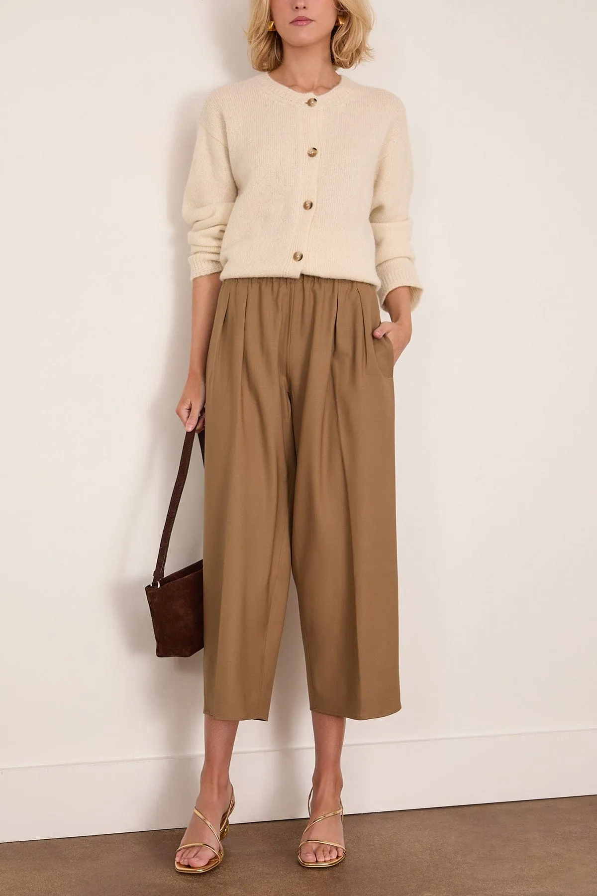 Pull On Wide Leg Crop Pant in Caramel sold by Hampden Clothing product image thumbnail 2