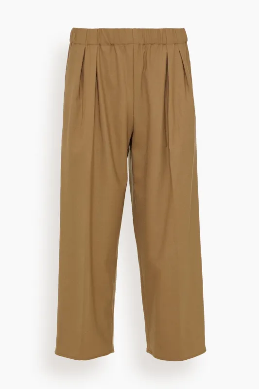 Pull On Wide Leg Crop Pant in Caramel sold by Hampden Clothing
