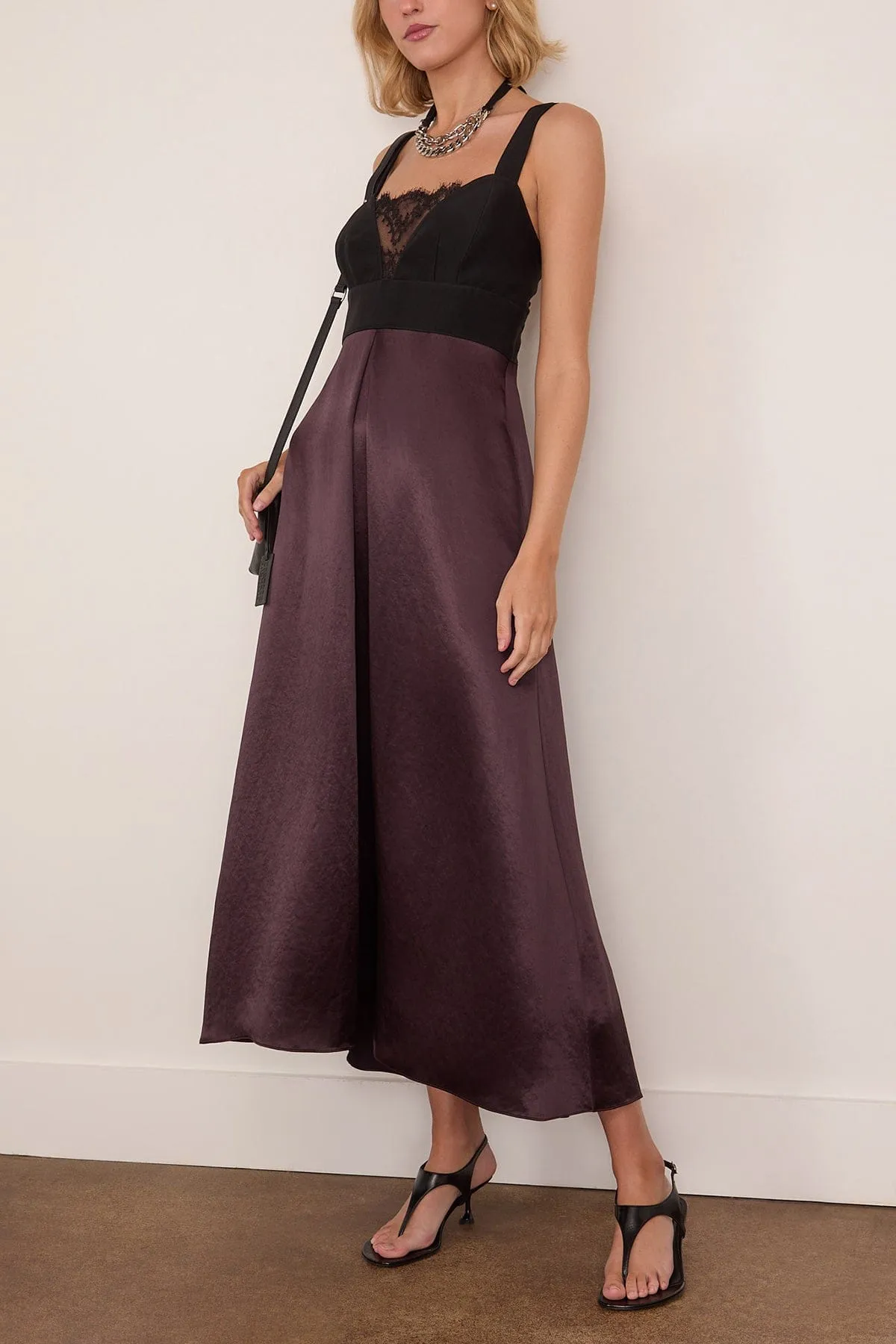 Lace Bustier Dress in Black/Plum sold by Hampden Clothing product image thumbnail 2