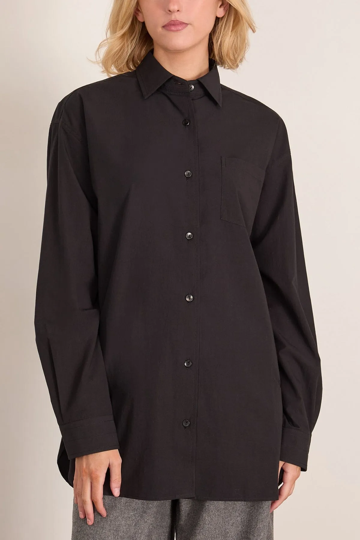 A-Line Tunic Shirt in Black sold by Hampden Clothing product image thumbnail 3