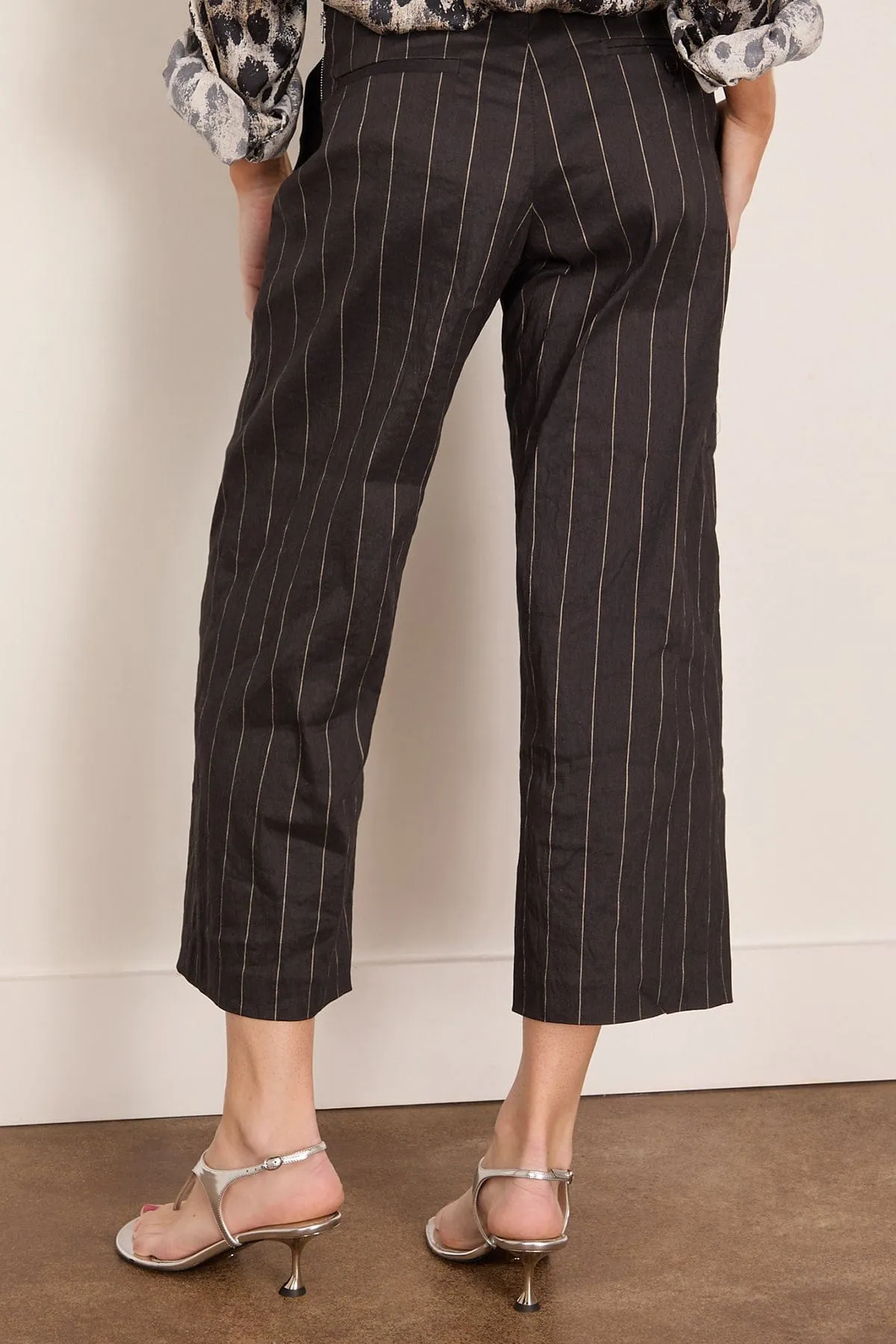 Front Zip Trouser in Black Silver Wide sold by Hampden Clothing product image thumbnail 4