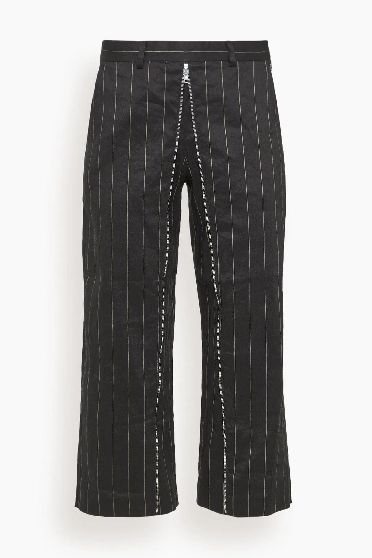 Front Zip Trouser in Black Silver Wide sold by Hampden Clothing