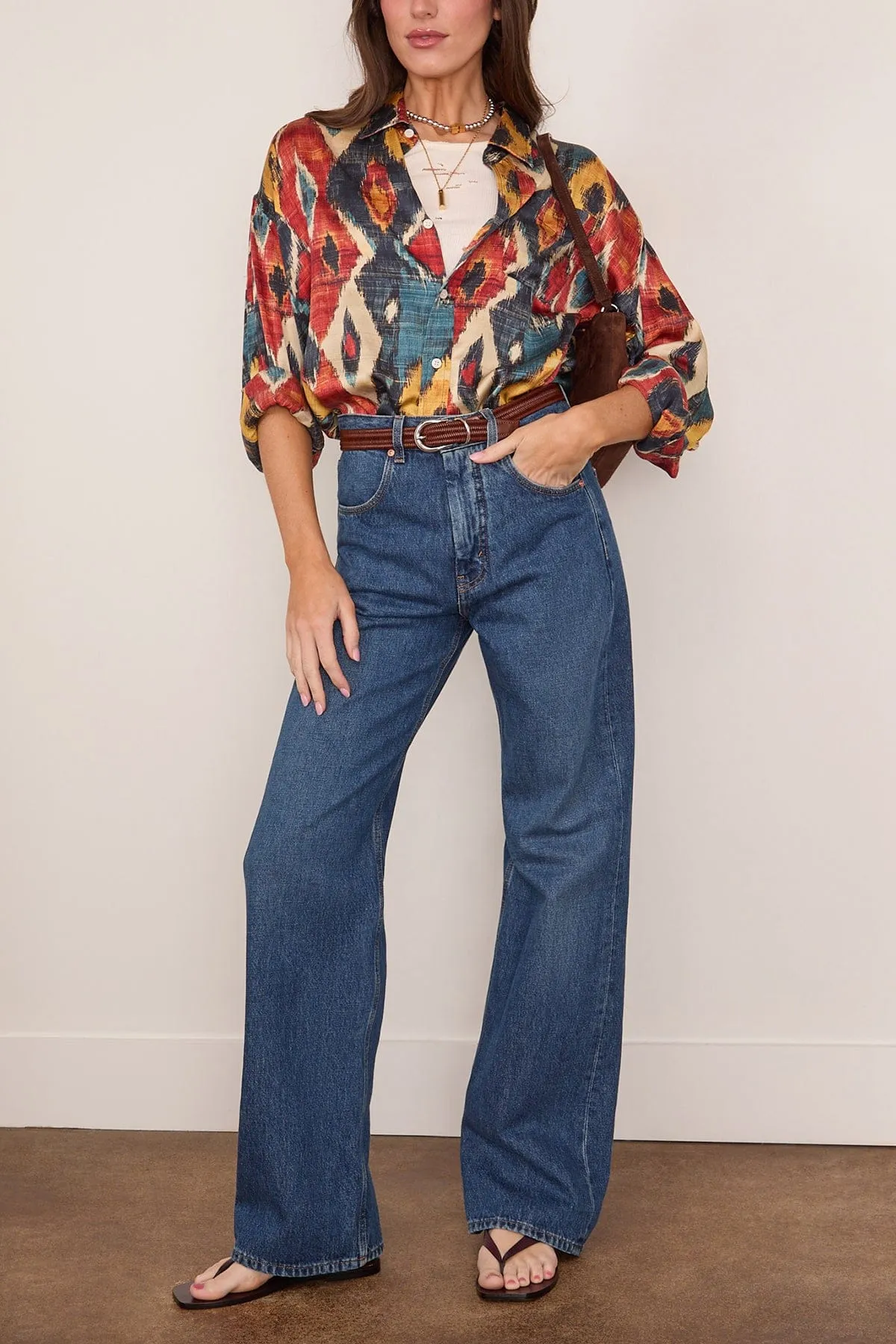 Drop Neck Shirt in Red Multicolor sold by Hampden Clothing product image thumbnail 2