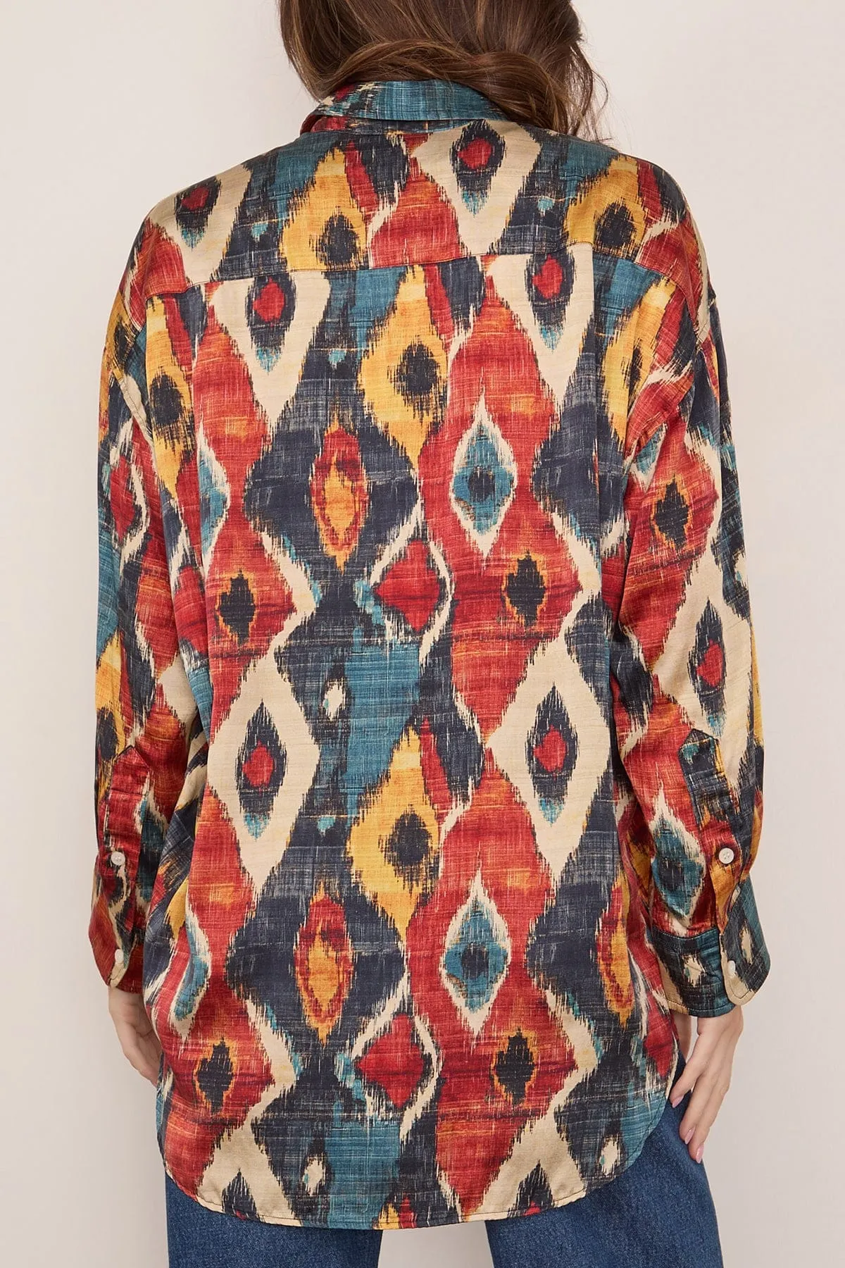 Drop Neck Shirt in Red Multicolor sold by Hampden Clothing product image thumbnail 4