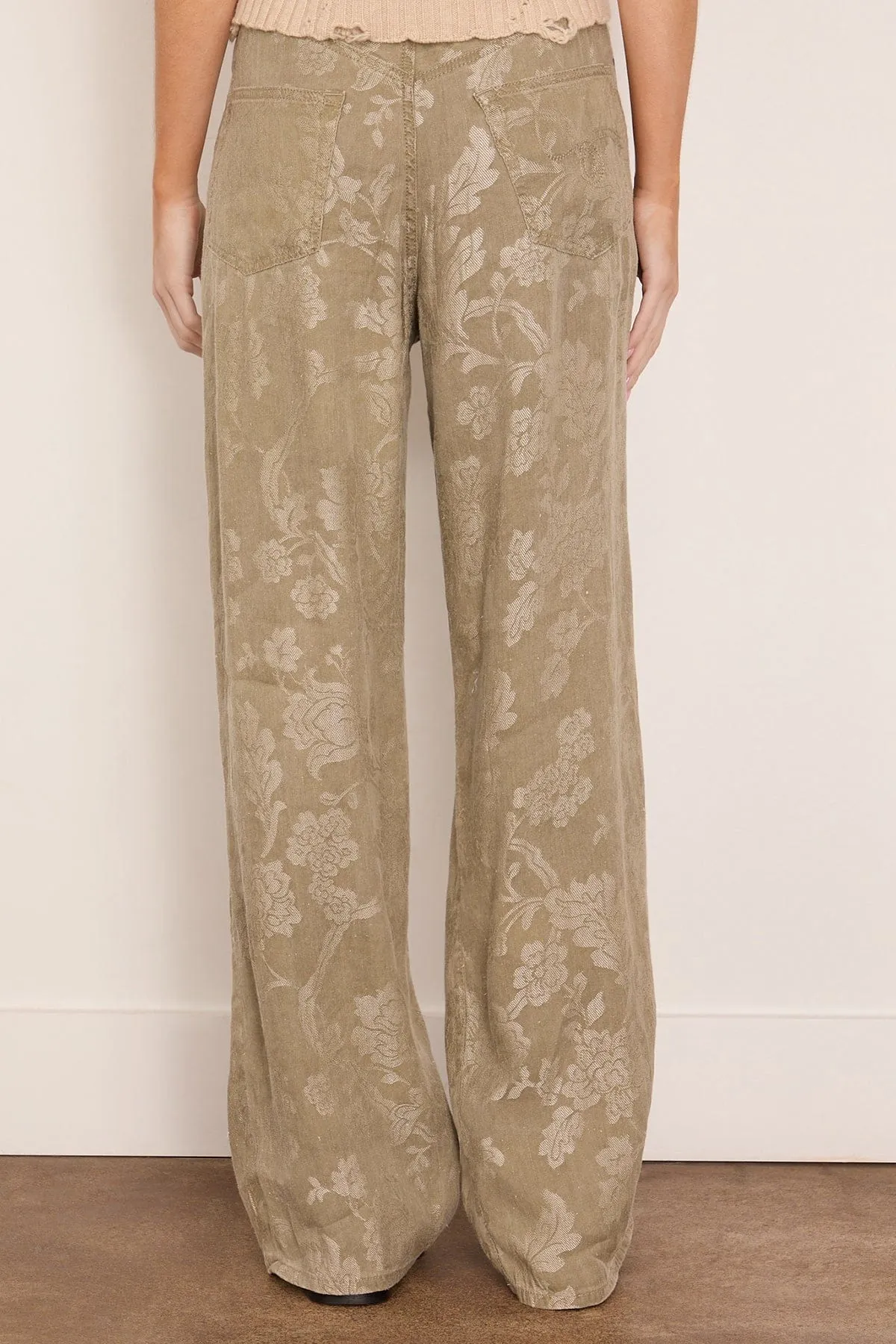 Damon Pleated Trouser in Olive Floral sold by Hampden Clothing product image thumbnail 4