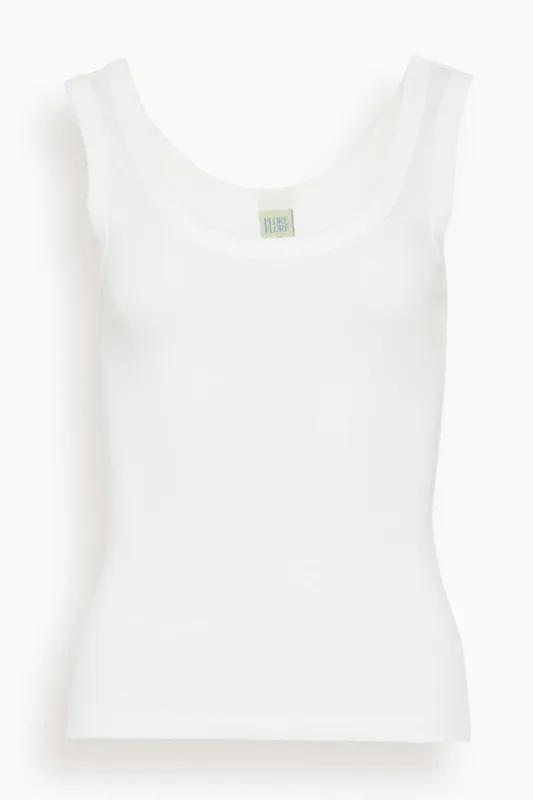 Hillie Tank in White made by FLORE FLORE
