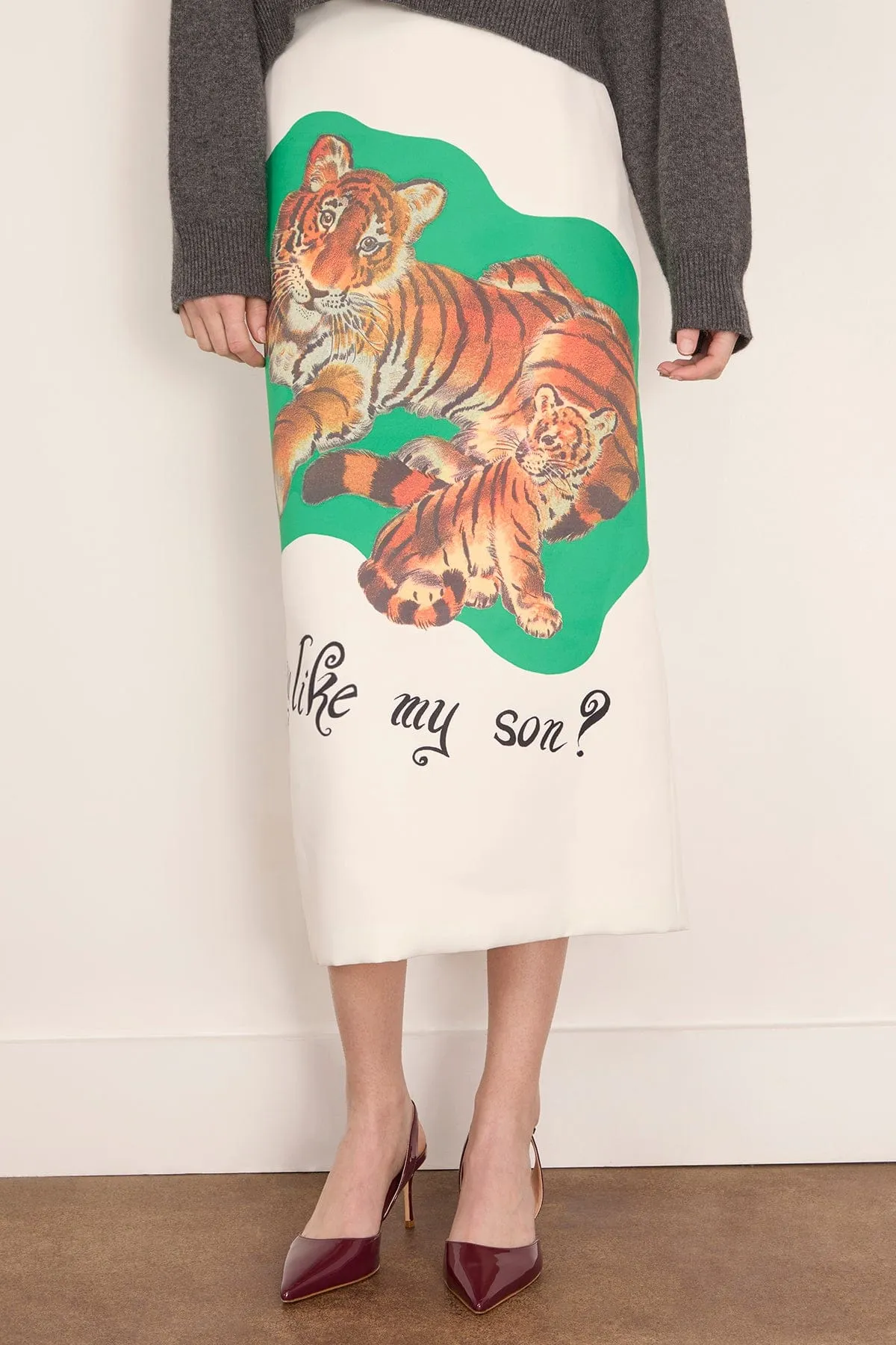The Mercer Pencil Skirt in Tiger Print sold by Hampden Clothing product image thumbnail 3
