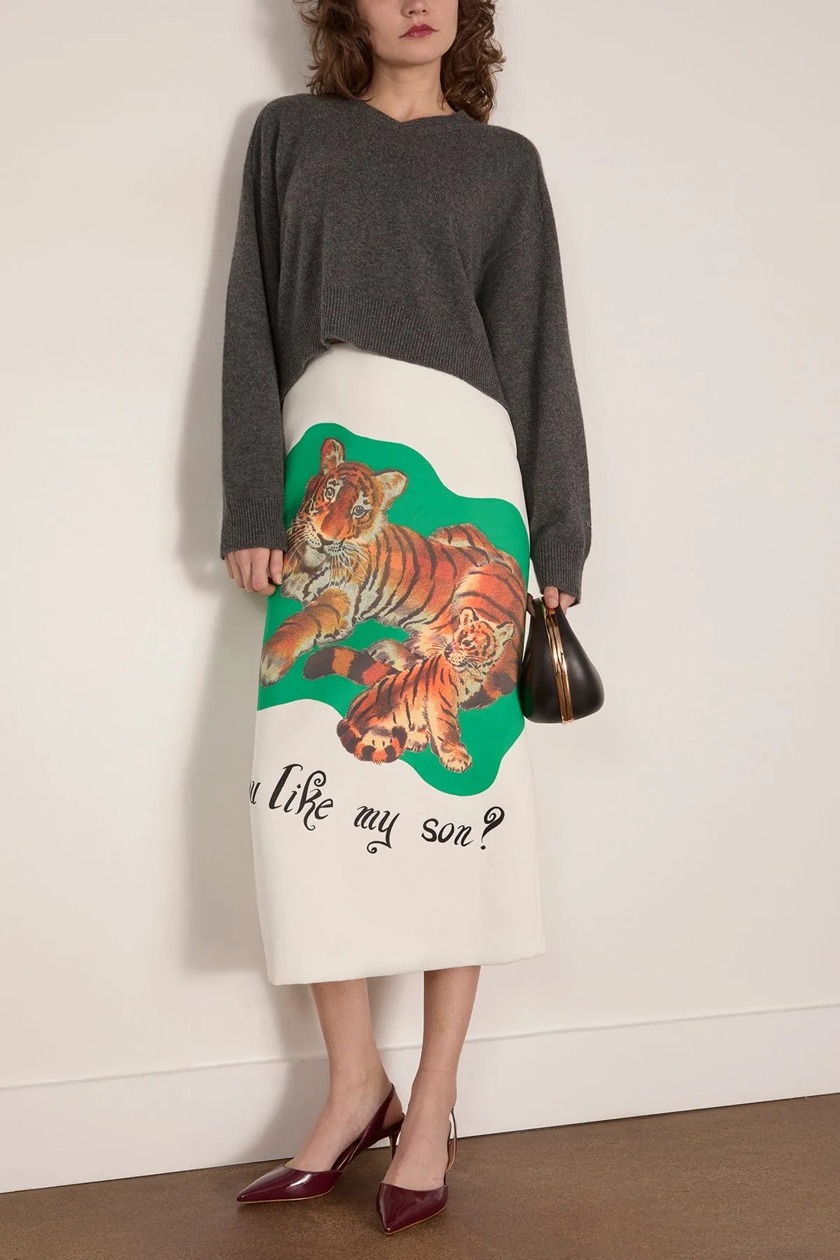 The Mercer Pencil Skirt in Tiger Print sold by Hampden Clothing product image thumbnail 2
