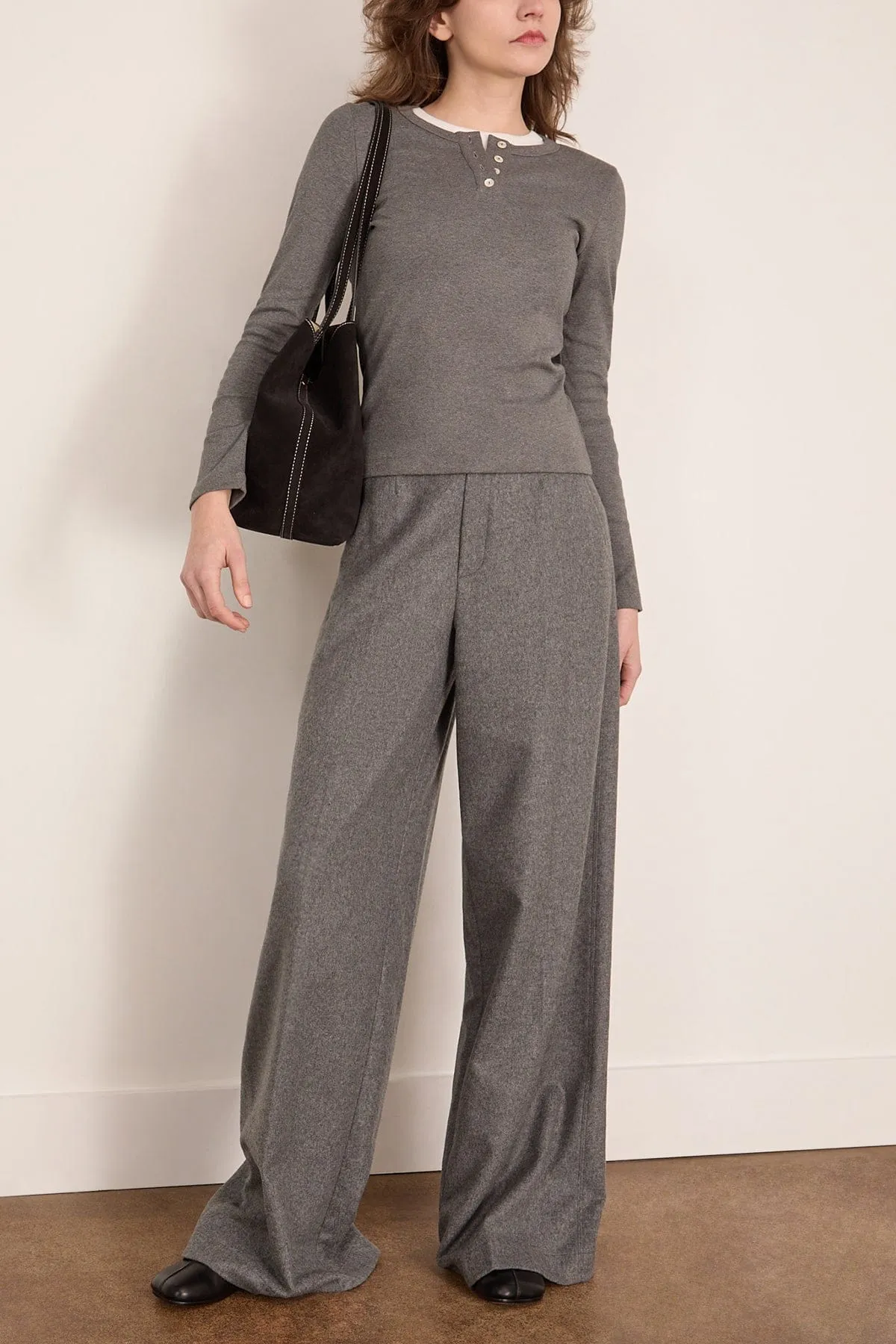 Jess Long Sleeve Top in Melee Grey sold by Hampden Clothing product image thumbnail 2