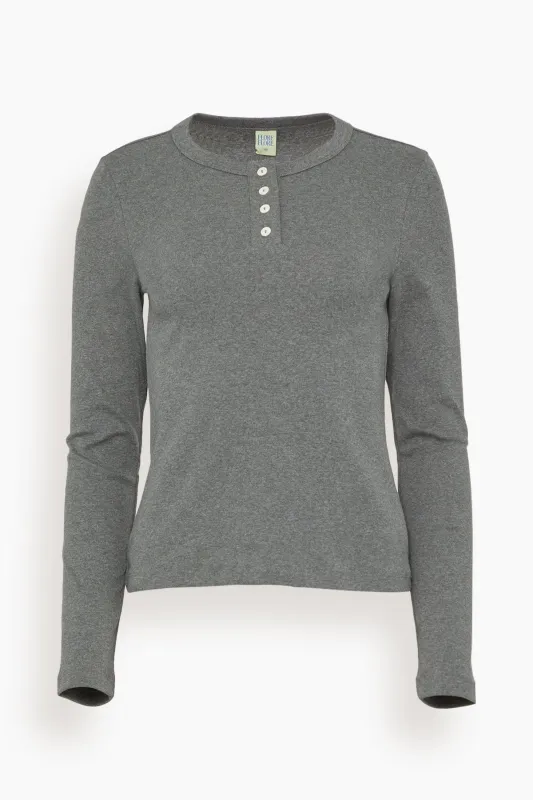 Jess Long Sleeve Top in Melee Grey made by FLORE FLORE