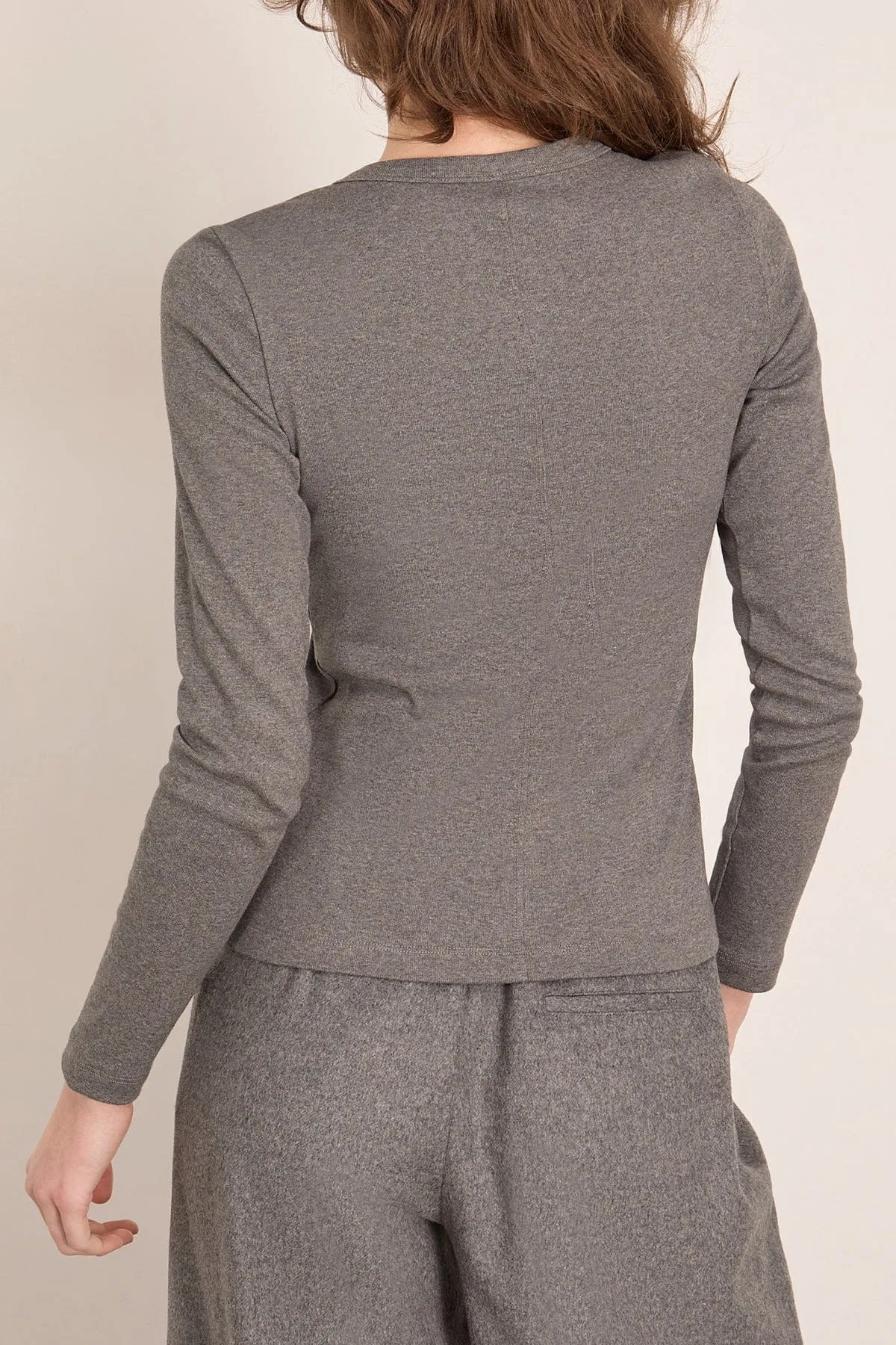Jess Long Sleeve Top in Melee Grey sold by Hampden Clothing product image thumbnail 4