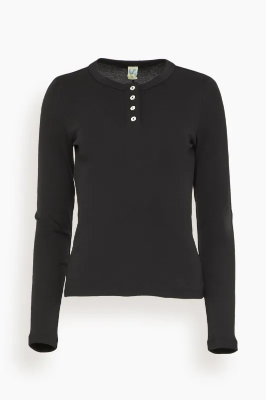 Jess Long Sleeve Top in Black made by FLORE FLORE