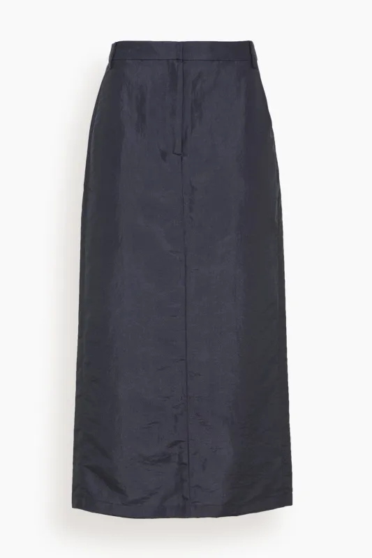 Nylon Maxi Skirt in Navy made by Tibi