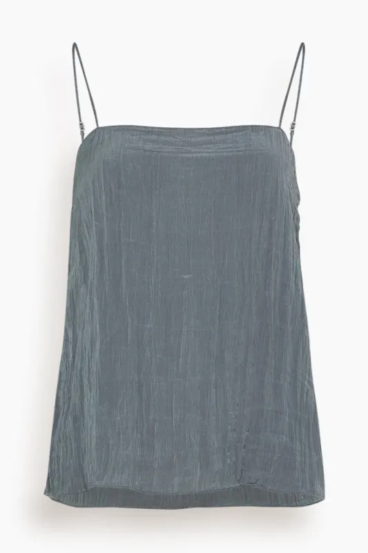 The Crinkle Slip Cami in Dark Grey sold by Hampden Clothing