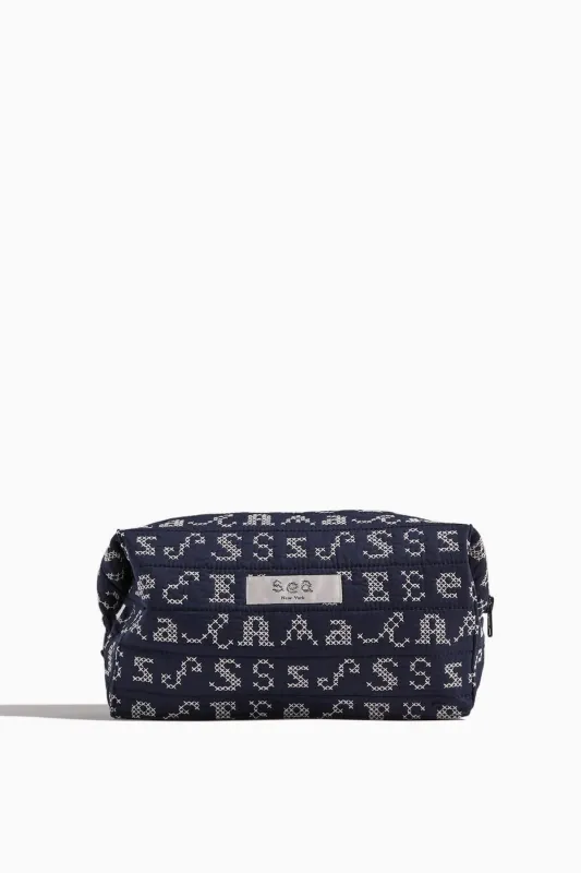 Kit Embroidery Cosmetic Case in Navy made by Sea