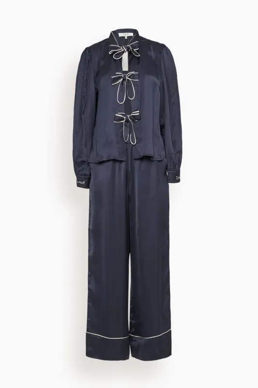 Marceline Sleepwear Pajama Set in Navy made by Sea