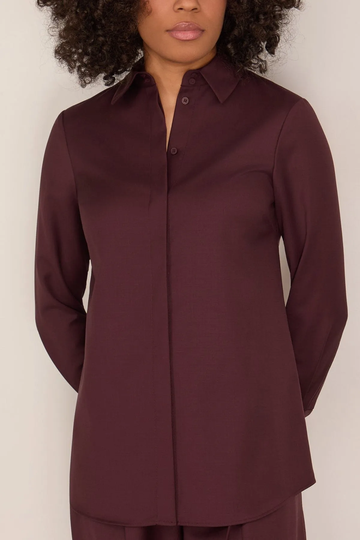 Philippa Wool Shirt in Mulberry sold by Hampden Clothing product image thumbnail 3