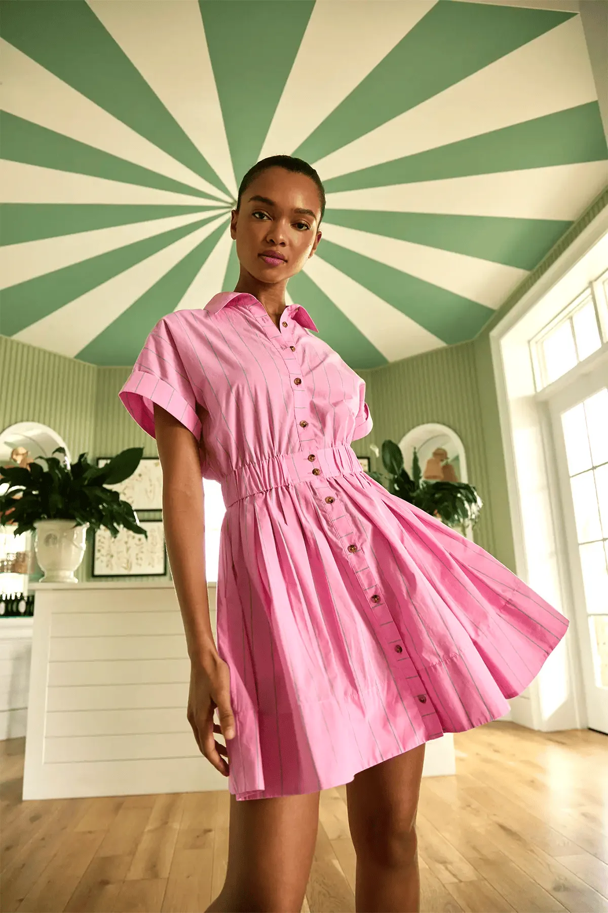 Howard Dress in Watermelon Stripe sold by Hampden Clothing product image thumbnail 5