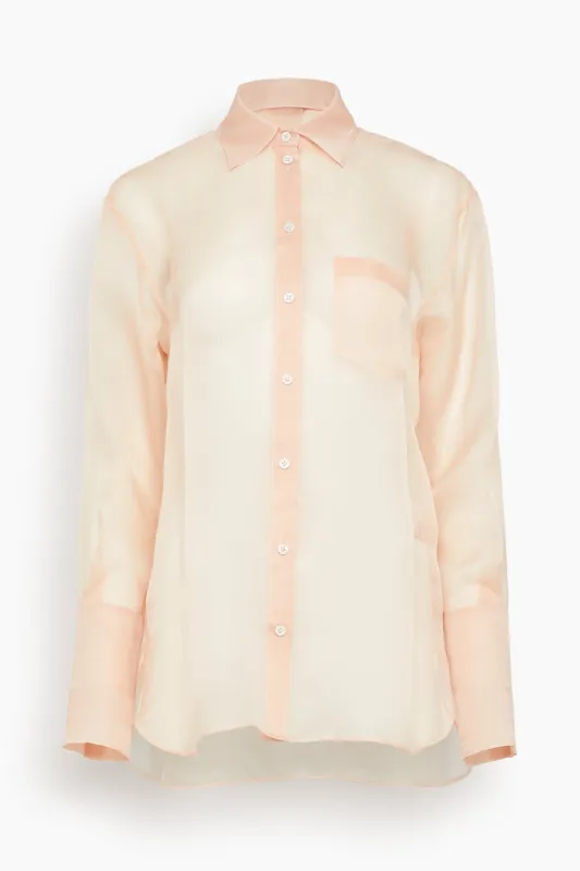 Organza Long Sleeve Shirt in Buff made by Hampden Clothing