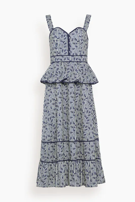 Lacey Dress in Vine Stripe sold by Hampden Clothing