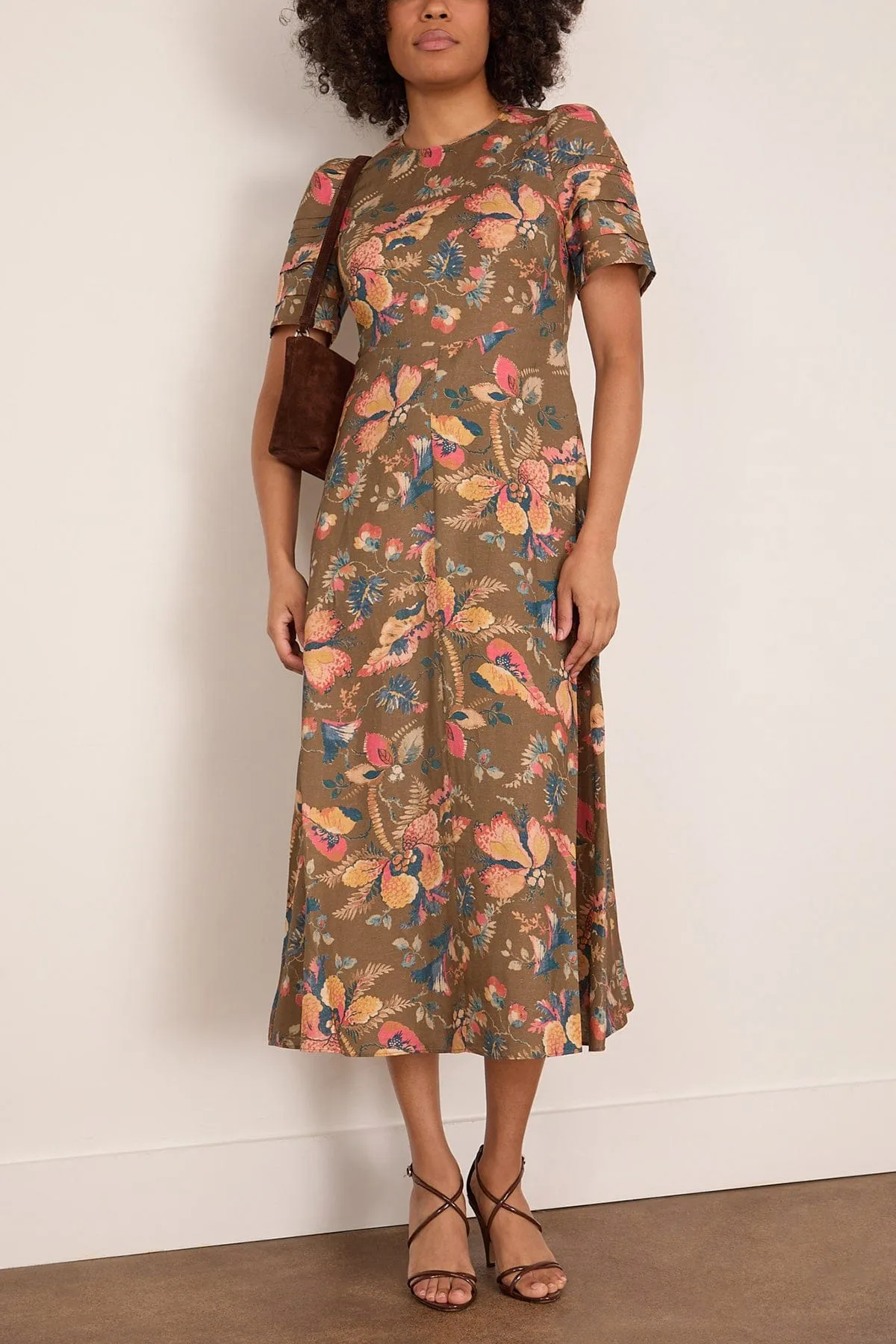Casey Dress in Olive Floral sold by Hampden Clothing product image thumbnail 2