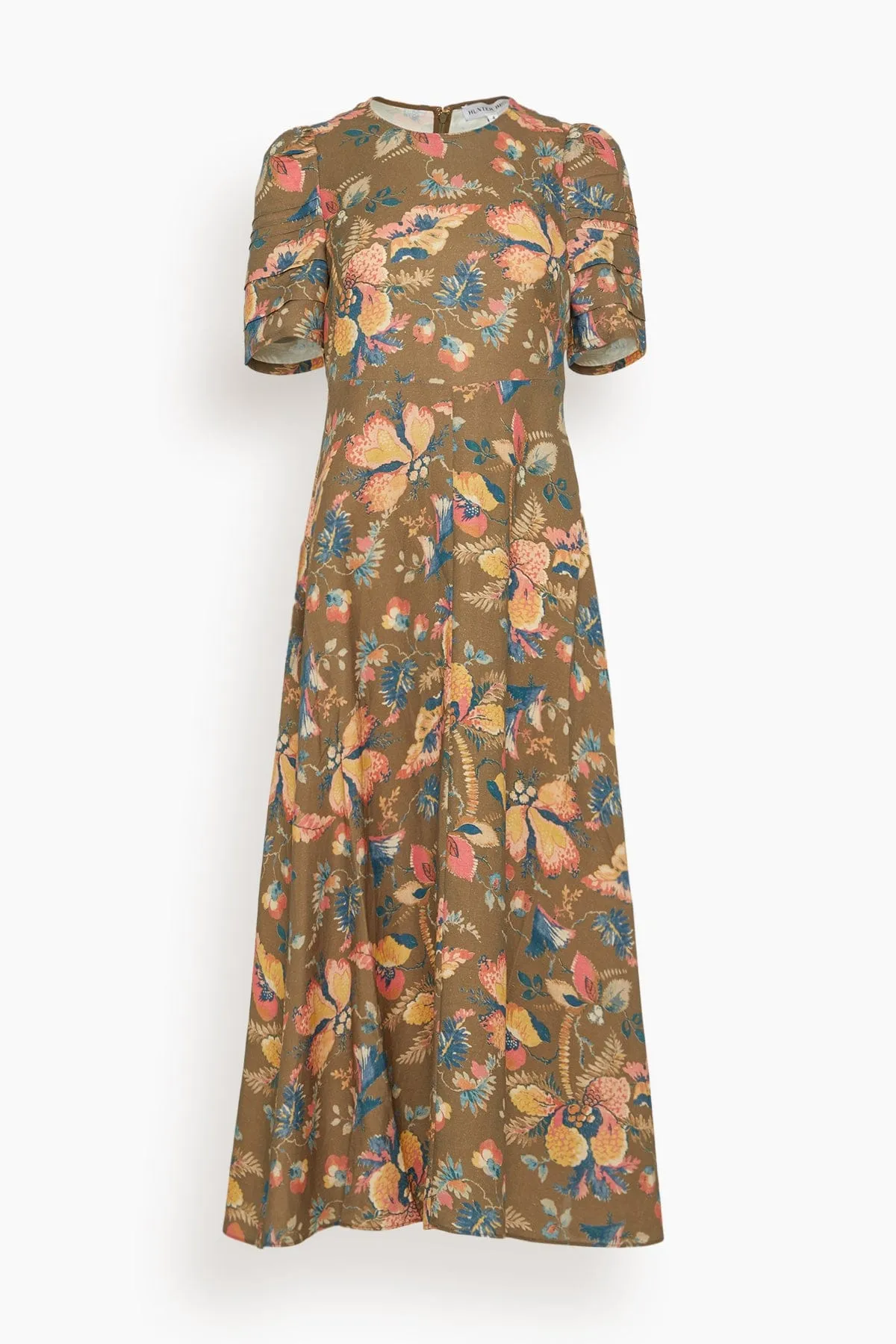 Casey Dress in Olive Floral sold by Hampden Clothing
