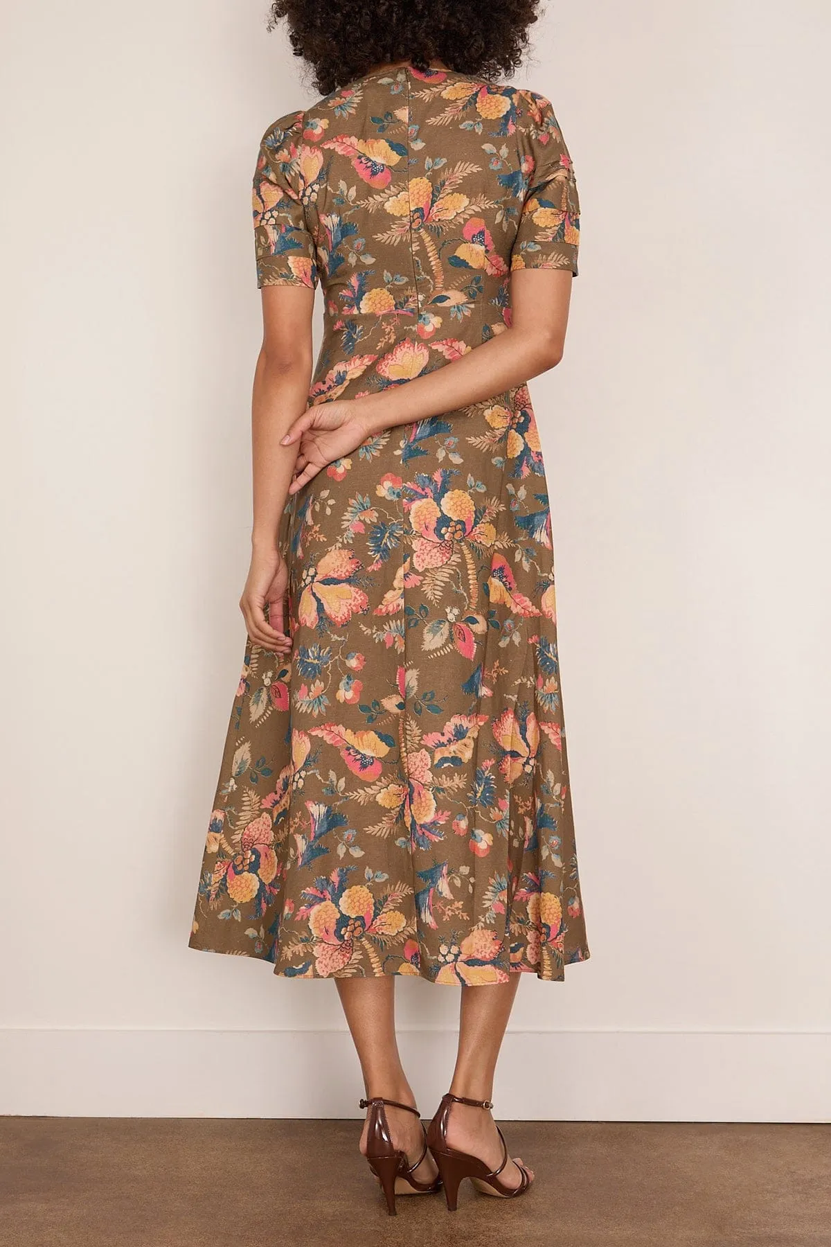 Casey Dress in Olive Floral sold by Hampden Clothing product image thumbnail 4