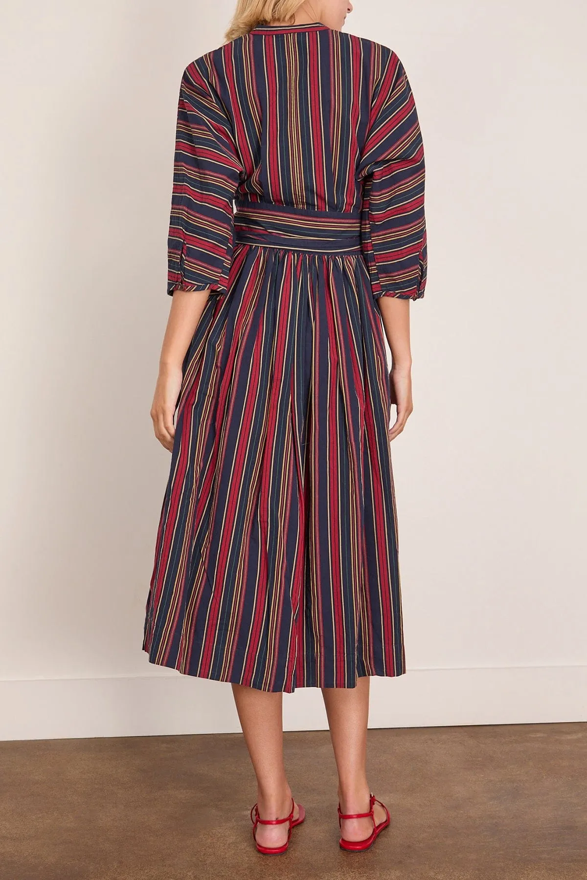 Pantry Stripe Wrap Dress in Provence Blue sold by Hampden Clothing product image thumbnail 4