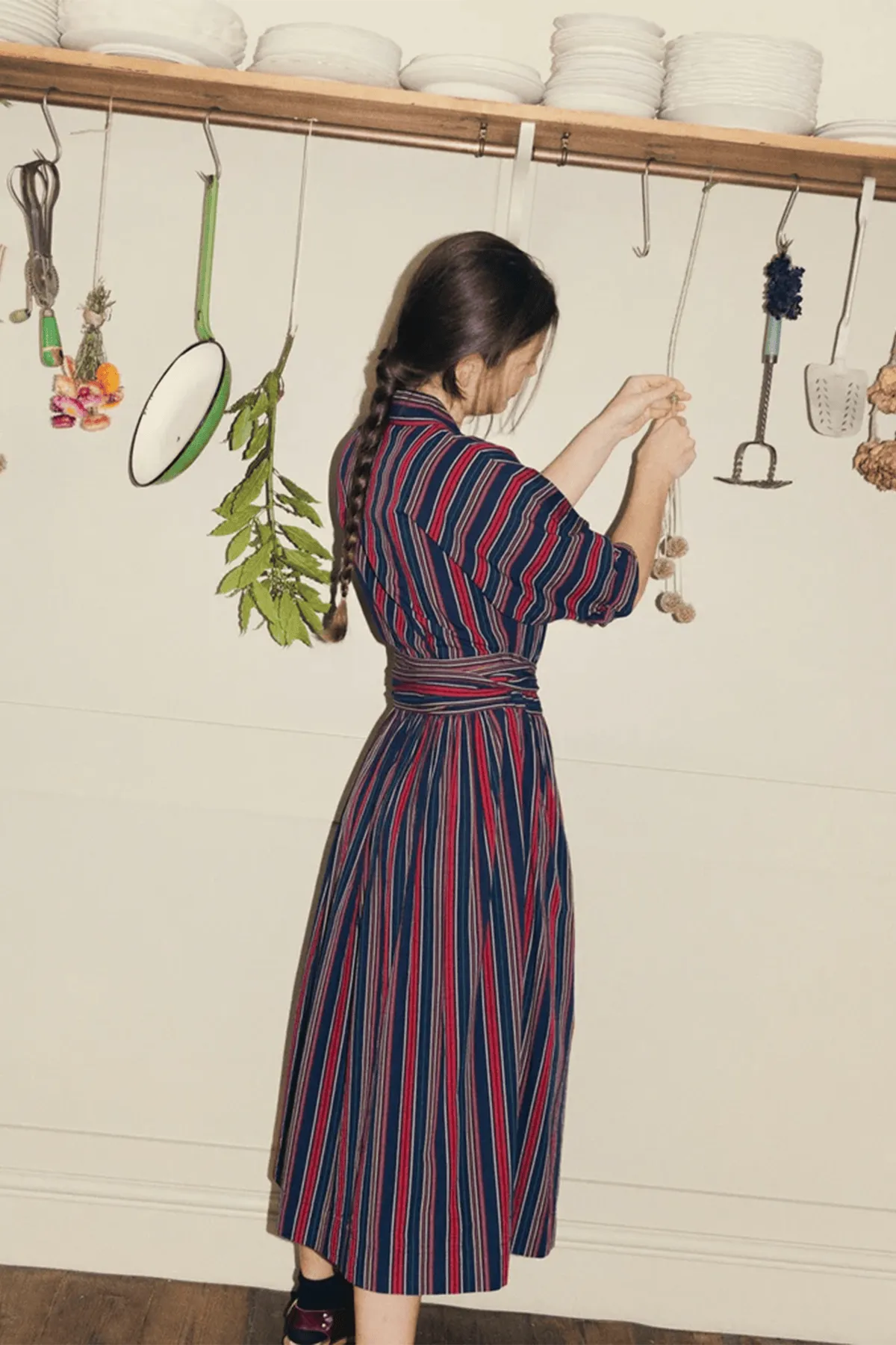 Pantry Stripe Wrap Dress in Provence Blue sold by Hampden Clothing product image thumbnail 5