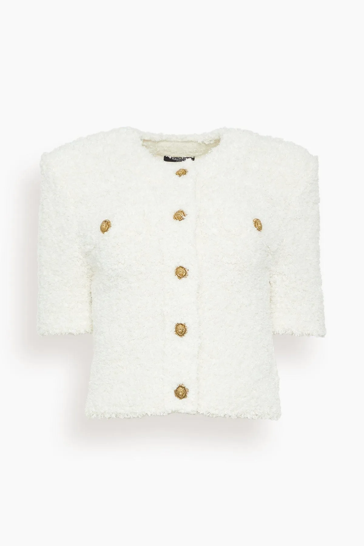 Light Knit Tweed Cardigan in White sold by Hampden Clothing