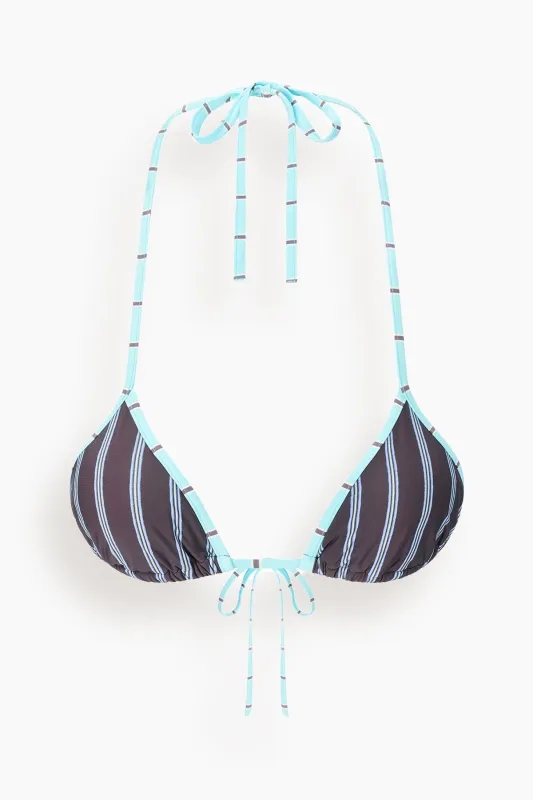 Lido Triangle Bikini Top in Redondo Stripe sold by Hampden Clothing