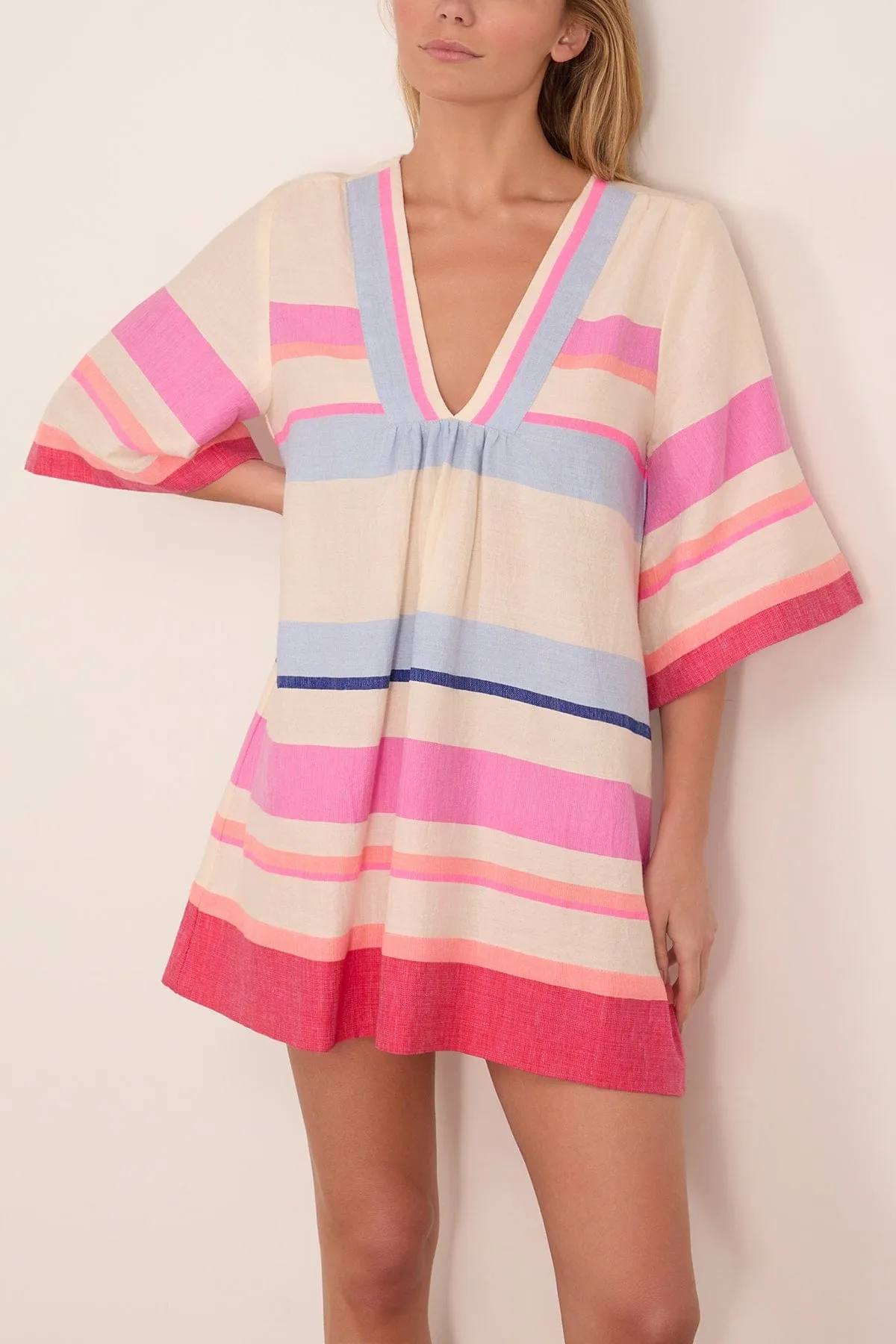 Belkis V-Neck Caftan in Desita Pink sold by Hampden Clothing product image thumbnail 3