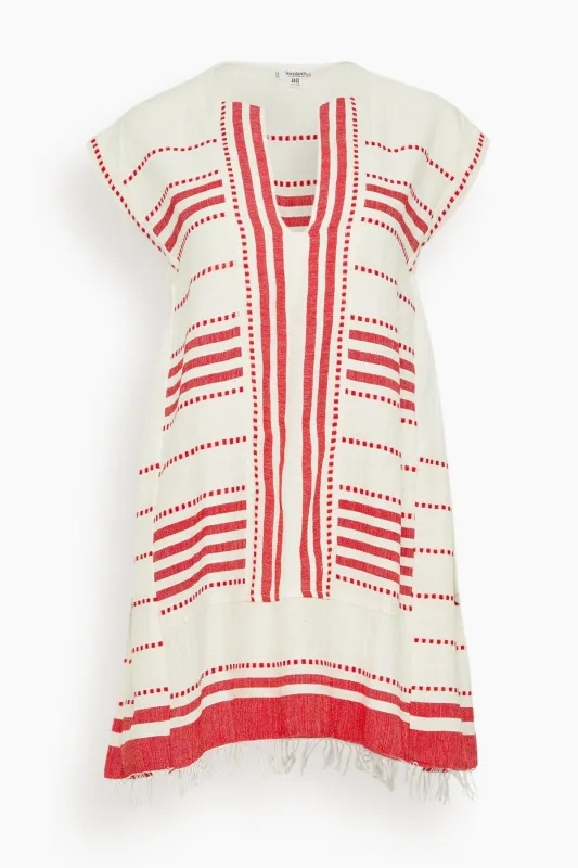 Elina Caftan in Eshe Red made by lemlem