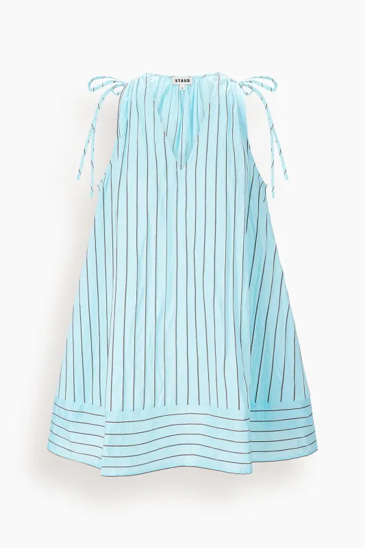Elena Dress in Pool Stripe sold by Hampden Clothing