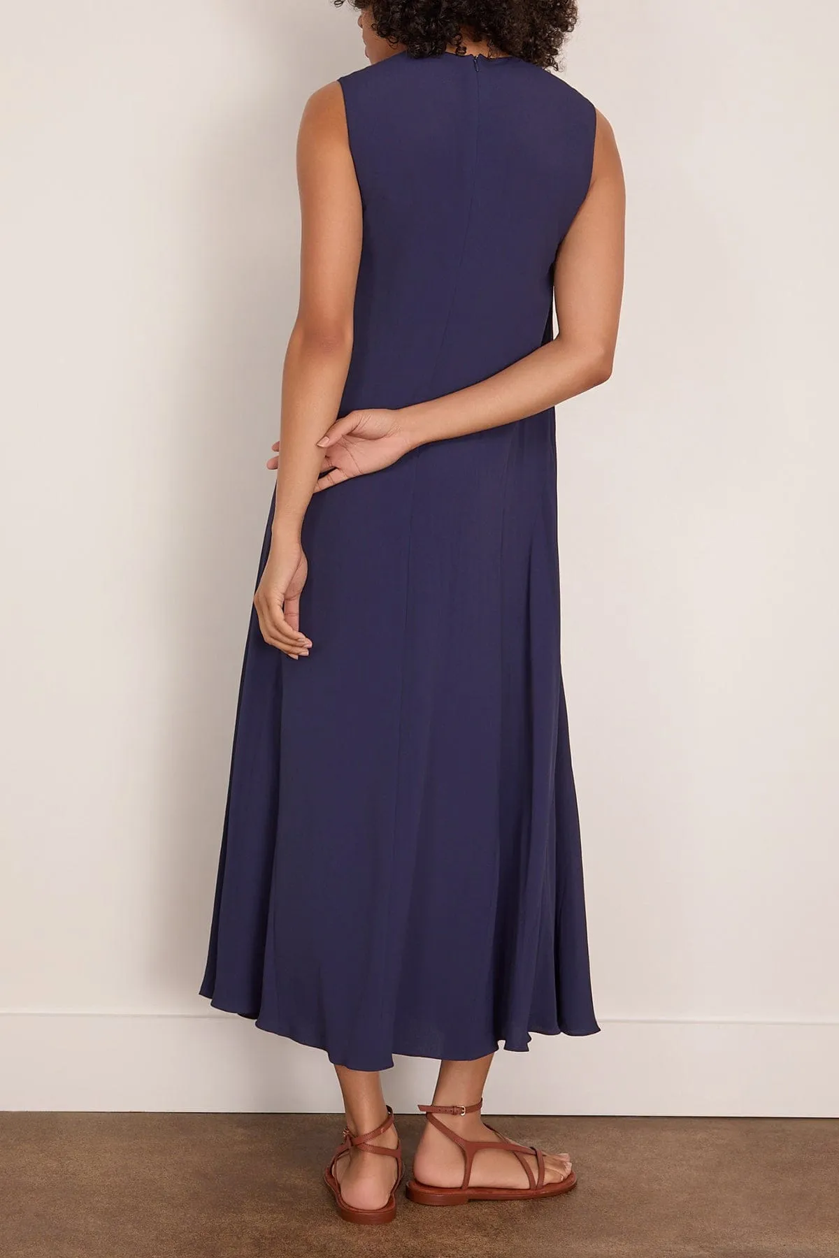 Sleeveless Long Dress in Light Navy sold by Hampden Clothing product image thumbnail 4