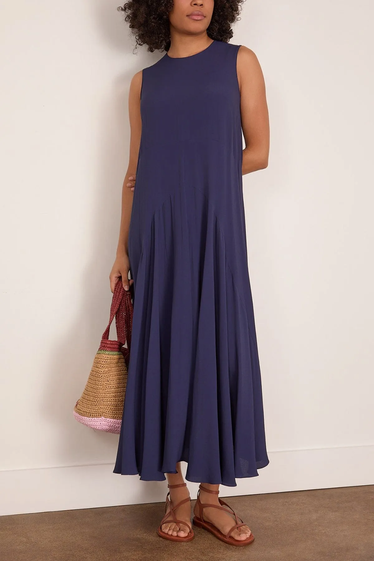 Sleeveless Long Dress in Light Navy sold by Hampden Clothing product image thumbnail 2
