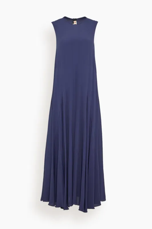 Sleeveless Long Dress in Light Navy made by Marni