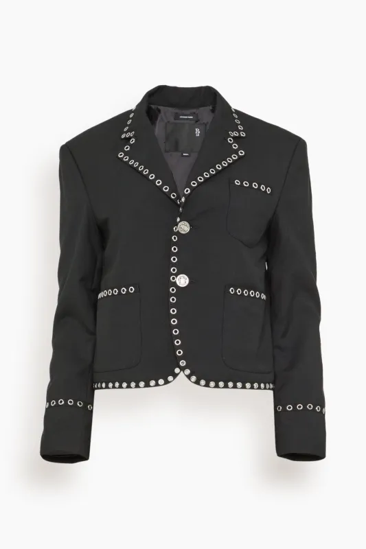 Cropped Blazer in Black sold by Hampden Clothing
