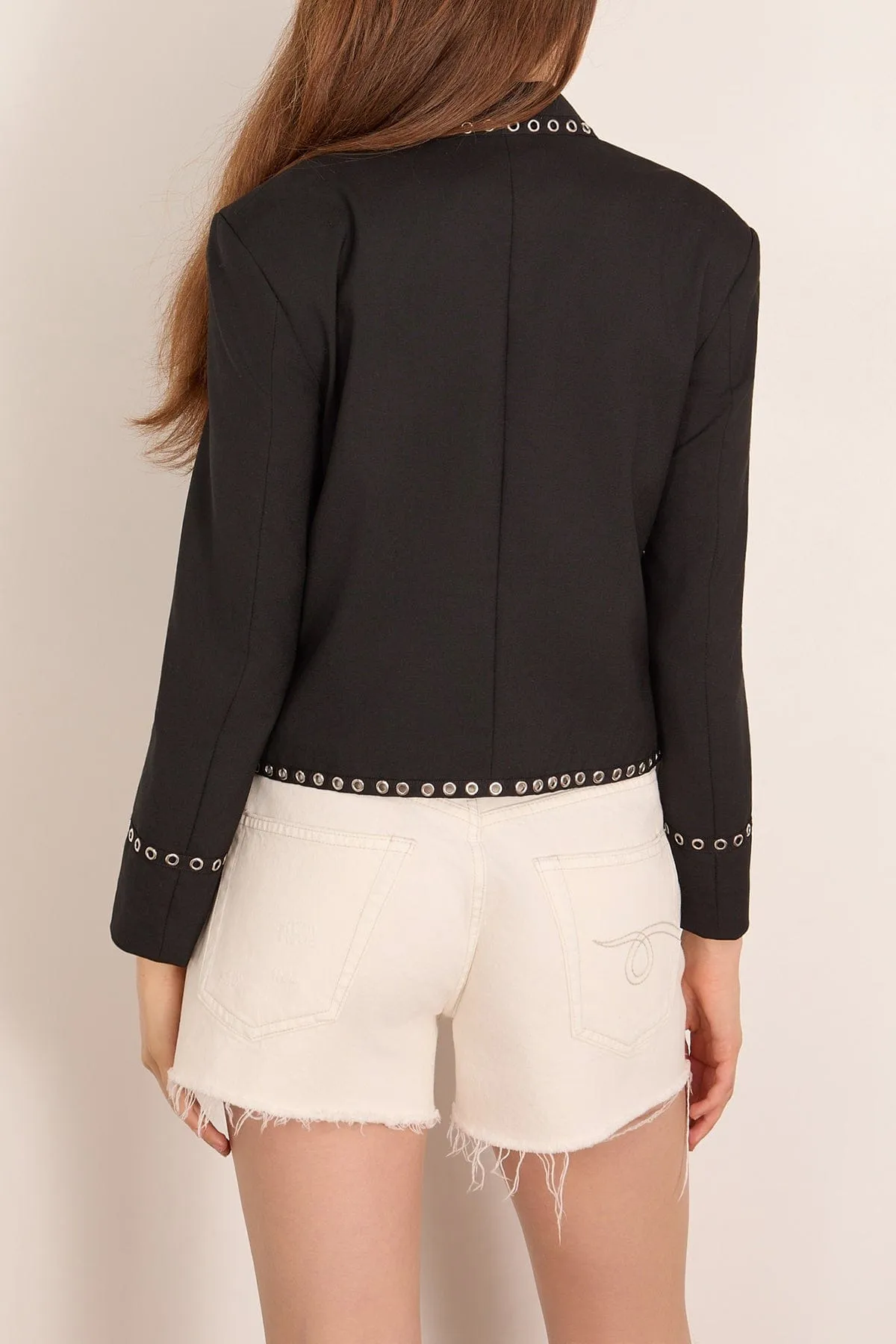 Cropped Blazer in Black sold by Hampden Clothing product image thumbnail 4