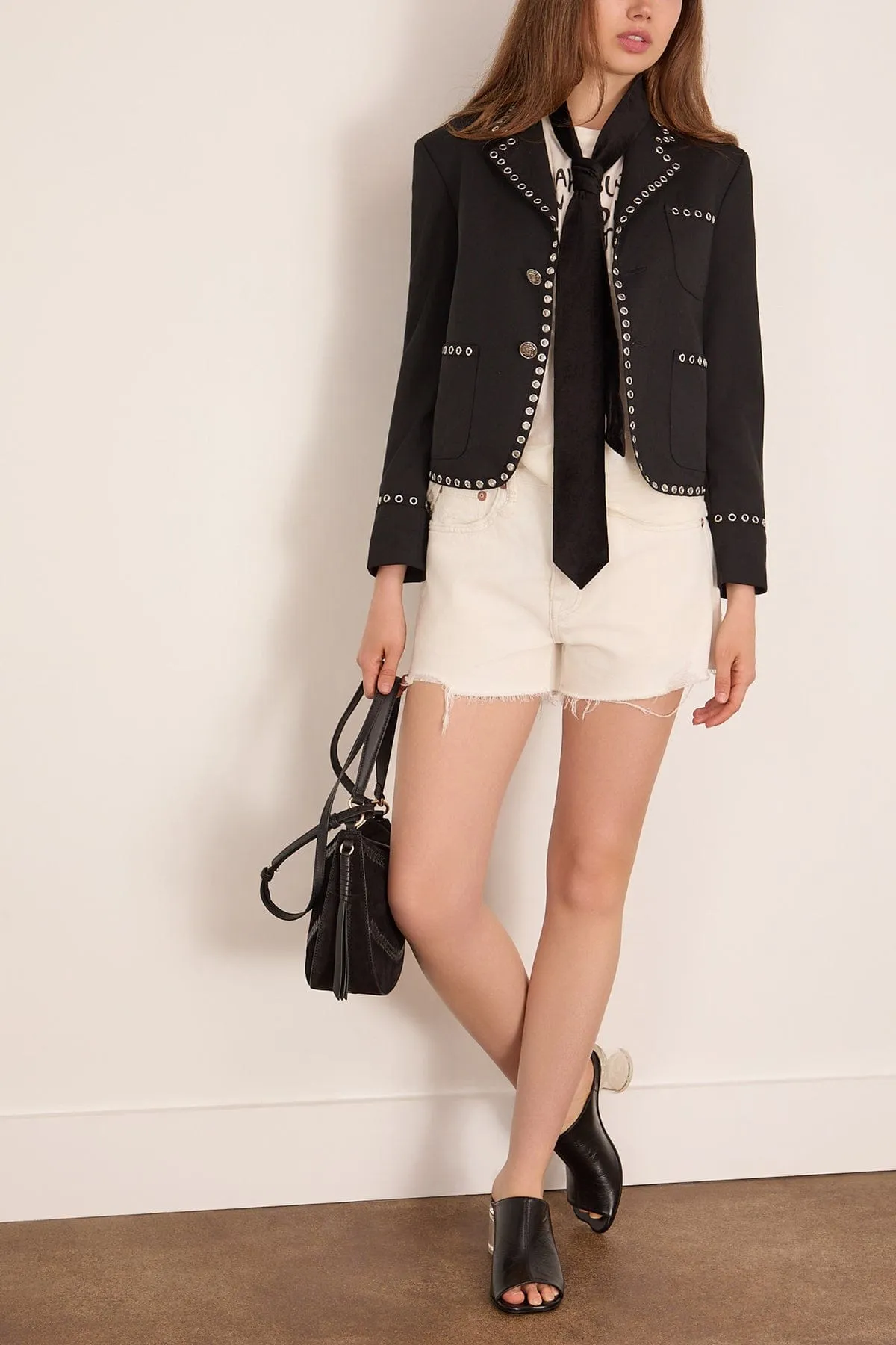 Cropped Blazer in Black sold by Hampden Clothing product image thumbnail 2