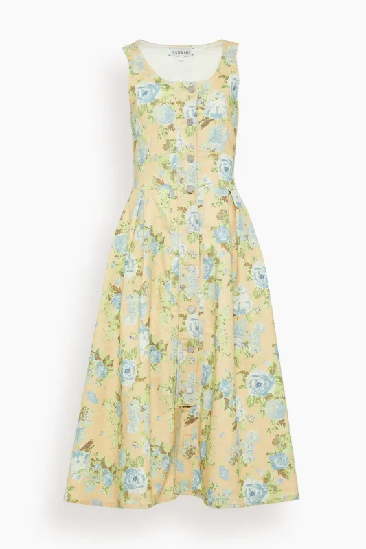 Thompson Dress in Garden Rose Peri made by Hunter Bell NYC