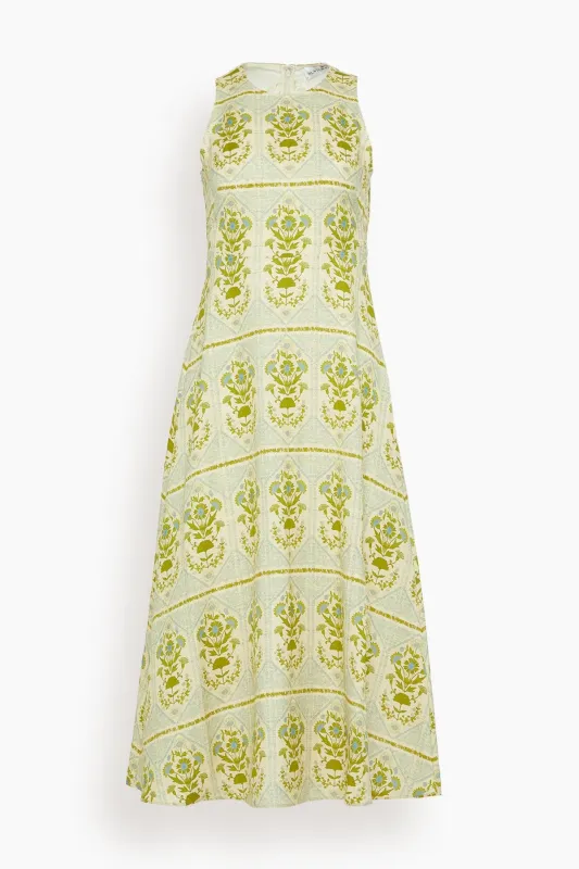 Faith Dress in Green Trellis sold by Hampden Clothing